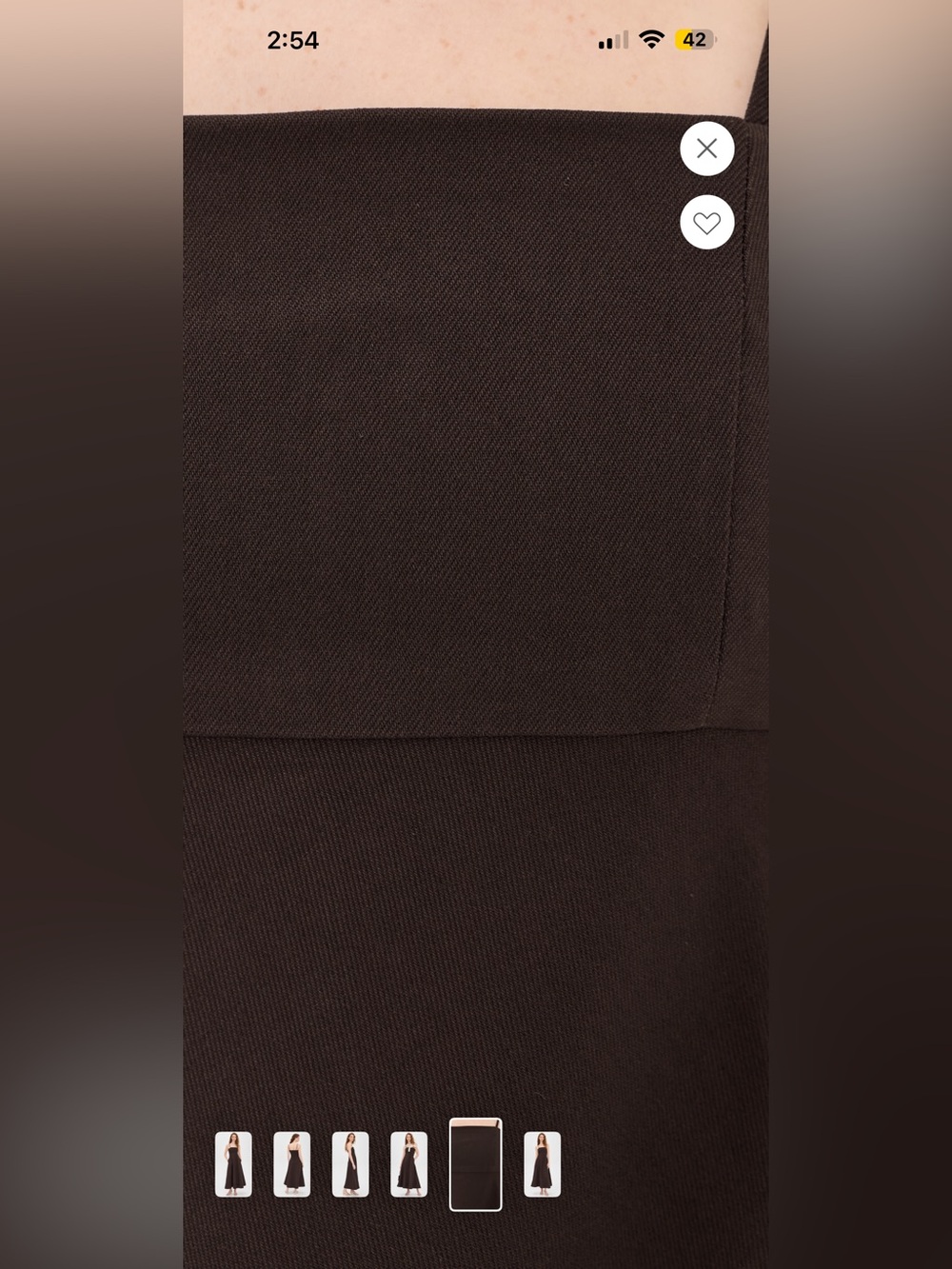 Line and Dot Classic Brown Spaghetti Strap Midi Dress - Picture 8 of 8